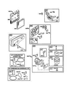 Carburetor Diagram and Parts List for 12H801-2309-B1  Briggs and Stratton Engine
